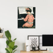 Poster Scales de Jessie Willcox Smith, Piano Music Girl (Bureau à domicile)