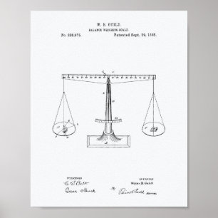 Poster Scales of Justice 1885 Art des brevets - Livre bla