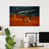 Poster Scales of Truth – Surreal Desert Symbolism (Bureau à domicile)