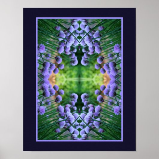 Poster Scallion violet Fleurs Abstraites Orton (Devant)