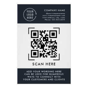 Poster Scan de code QR   Logo professionnel de l'entrepri