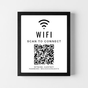 Poster Scan du réseau Wifi pour se connecter au code QR