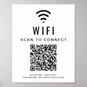 Poster Scan du réseau Wifi pour se connecter au code QR (Devant)