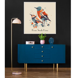 Poster Scandi Aviary Duet, personnalisé