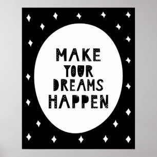 Poster Scandi moderne Faites vos rêves devenir Nursery