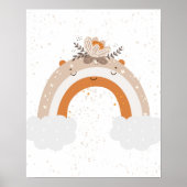 Poster Scandi moderne joli arc-en-ciel avec fleurs Nurser (Devant)
