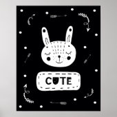 Poster Scandi moderne mignon Bunny Nursery (Devant)