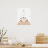 Poster Scandi moderne mignon sommeil serré pépinière (Cuisine)