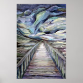 Poster Scandinave Idyllic Cold Winter Night Pleine lune (Devant)