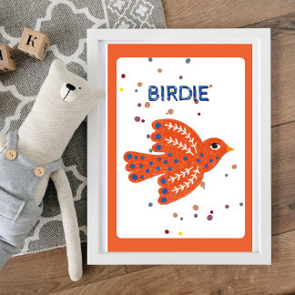 Poster Scandinavian Birdie Kids Wall Art - Person