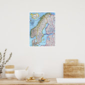 Poster " Scandinavie : Carte de 1963 ... (Cuisine)