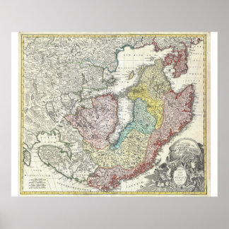 Poster Scandinavie Finlande Danemark Carte