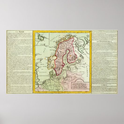 Poster Scandinavie, Suède, Danemark (Devant)