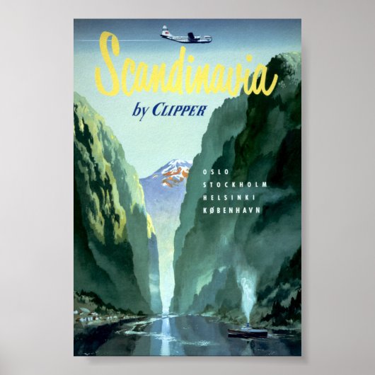 Poster Scandinavie vintage par Clipper (Devant)