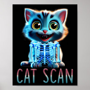Poster Scanner à chat Scan Ct Halloween Chat X-ray Pun Dr