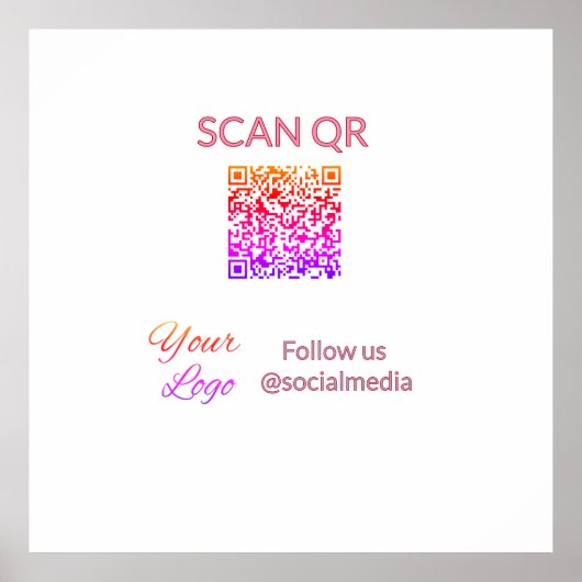 Poster Scanner pour afficher le menu restaurant hôtel QR  (Devant)