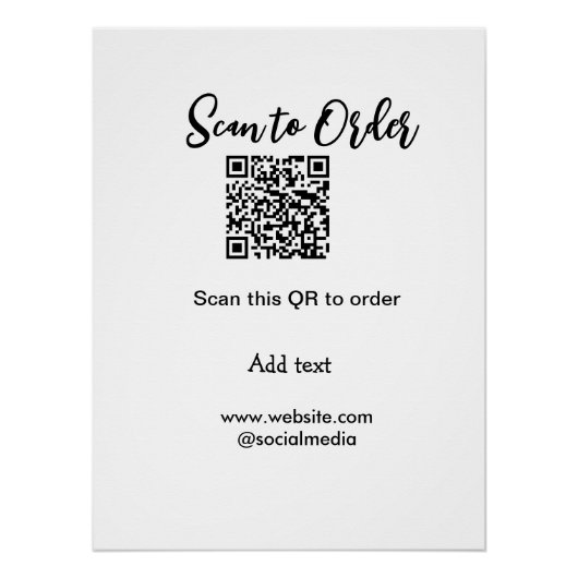 Poster Scanner pour commander scanner le code QR ajouter (Devant)