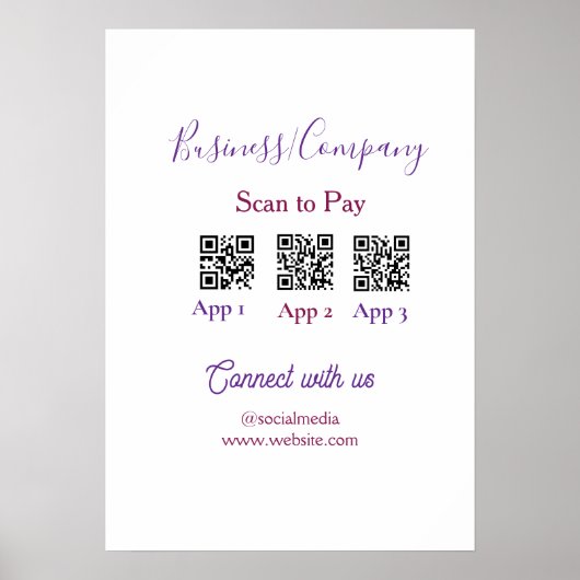 Poster Scanner pour payer le logo de l'entreprise code Q  (Devant)