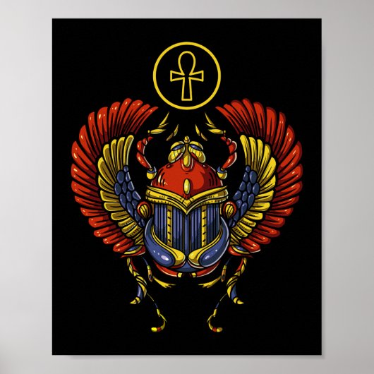 Poster Scarab Ankh Egyptian Eye Of Horus Ancient (Devant)