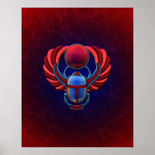 Poster Scarab égyptien coloré (Devant)