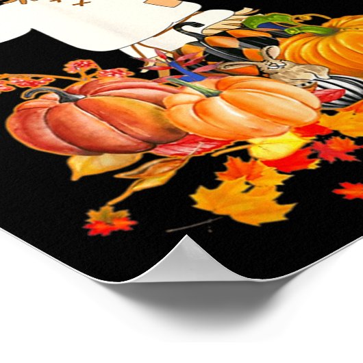 Poster Scarecrow Automne Bonjour Automne Citrouille Thank (Coin)