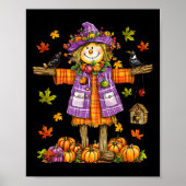 Poster Scarecrow Automne Saison Automne Citrouille Thanks (Devant)