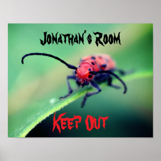 Poster Scary Bug Kids Room Personalized Wall Door 