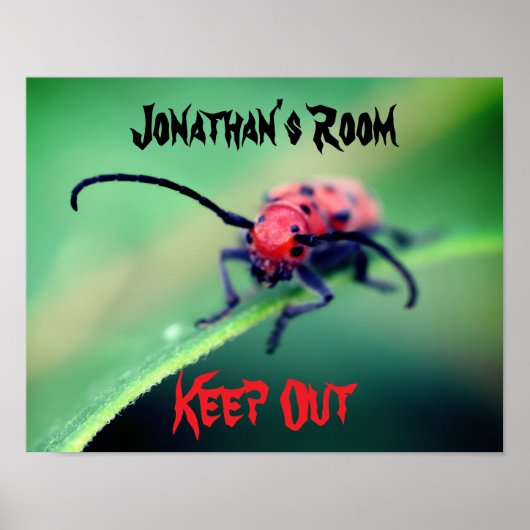 Poster Scary Bug Kids Room Personalized Wall Door  (Devant)