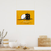 Poster Scary House & Pleine lune Halloween Fête Invitatio (Cuisine)