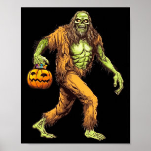 Poster Scary Sasquatch Bigfoot Zombie portant Halloween