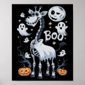 Poster Scary Skeleton Giraffe Dans Ghosts Halloween (Devant)