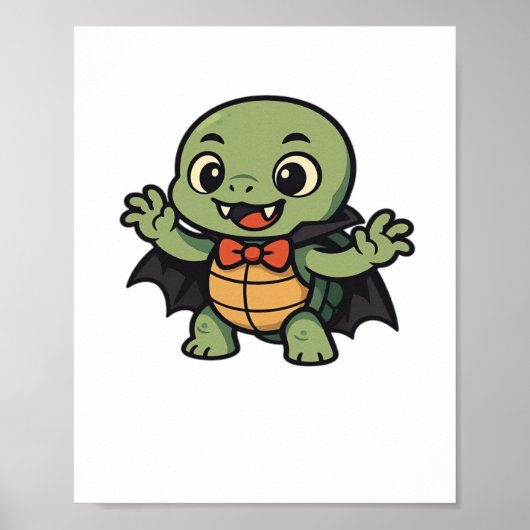 Poster Scary turtle vampire Halloween Oversized T-Shirt (Devant)