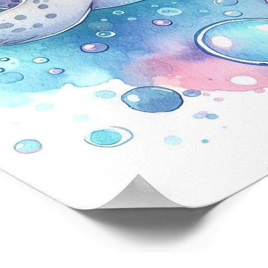 Poster Sceau d'aquarelle (Coin)