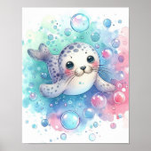 Poster Sceau d'aquarelle (Devant)