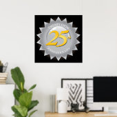 Poster Sceau d'argent du 25e anniversaire (Bureau à domicile)