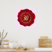 Poster sceau de cire rouge du 30e anniversaire (Cuisine)