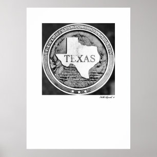Poster Sceau de la Société historique du Texas en bronze