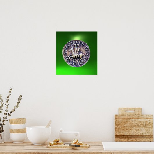 Poster SCEAU DES CHEVALIERS MODÈLE JEU vert (Cuisine)