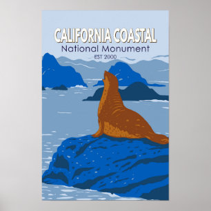 Poster Sceau du port du monument national de Californie C