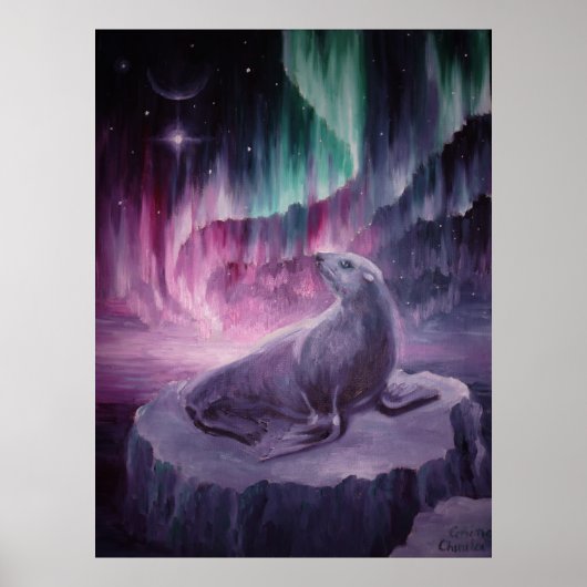 Poster Sceau solitaire triste (Devant)