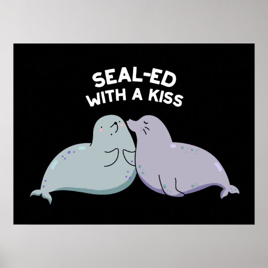 Poster Scellé Avec Un Baiser Drôle Lion De Mer Jeu Pun Da (Devant)
