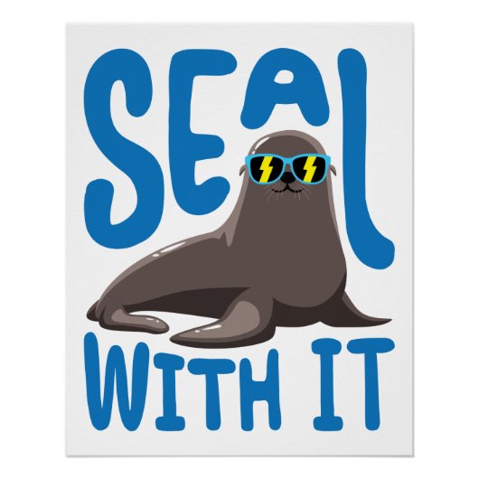 Poster Sceller avec elle Cool Sceau avec lunettes de sole (Devant)