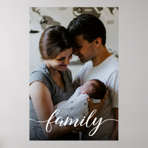 Poster Scénario d'amour de photo de famille personnalisé