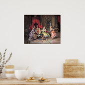 Poster Scène aristocratique colorée du 18e siècle (Cuisine)