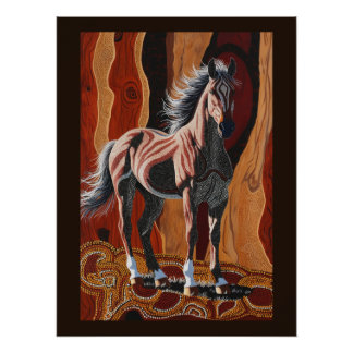 Poster Scène australienne Wild Outback Brumby