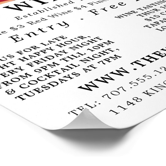 Poster Scène Bar à Vins, Bar à Vins/Vin Publicité (Coin)