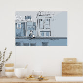 Poster Scène Bar des années 1880 - droite (Cuisine)