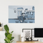 Poster Scène Bar des années 1880 - gauche (Bureau à domicile)