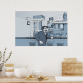 Poster Scène Bar des années 1880 - gauche (Cuisine)