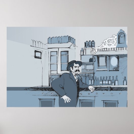Poster Scène Bar des années 1880 - gauche (Devant)